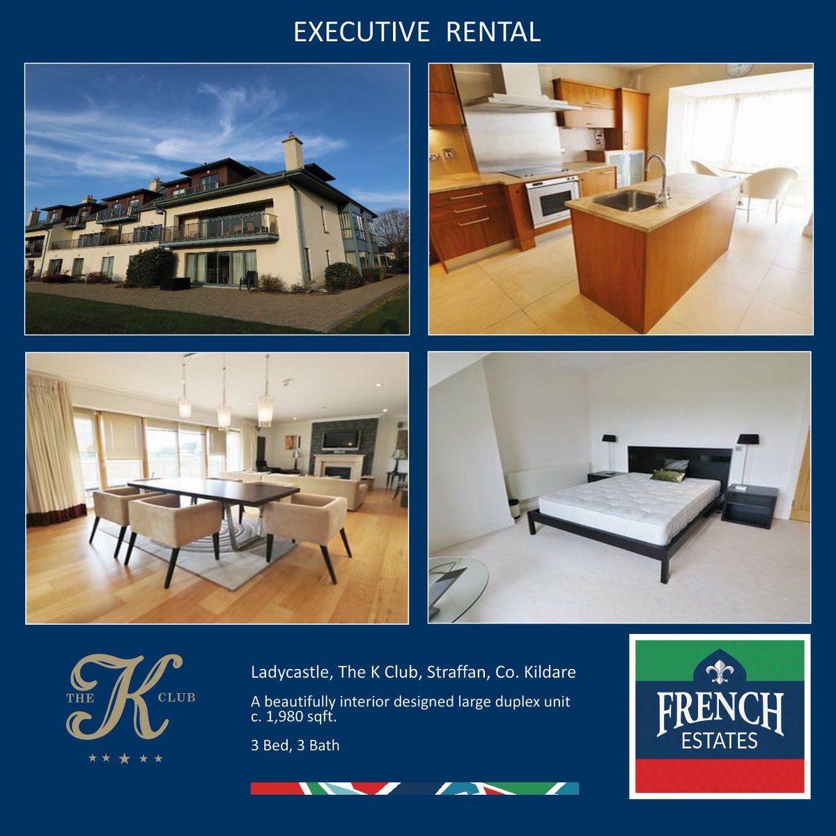 FrenchEstates2's tweet photo. β³οΈ Luxurious rental just on at Ladycastle The K Club Straffan Co Kildare β³οΈ
A beautiful large 3 bed corner duplex with 3 bathrooms in this wonderful secure gated community
#Rental #LuxuryRental #TheKClub #Straffan #Golfcourseproperty #kildare #IrishRealEstate #FrenchEstates https://t.co/VKl7Z8S46z