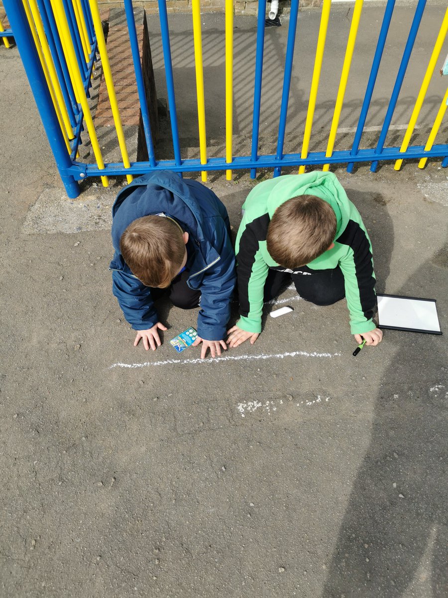 portmeadp's tweet photo. More measuring from Year 2 - so much hard work. We made good use of our resources and even challenged ourselves to draw out the sizes of sea creatures on the yard. #pmdpy2 #pmdpnum #pmdptopic https://t.co/Cw6Wk1Qhr7