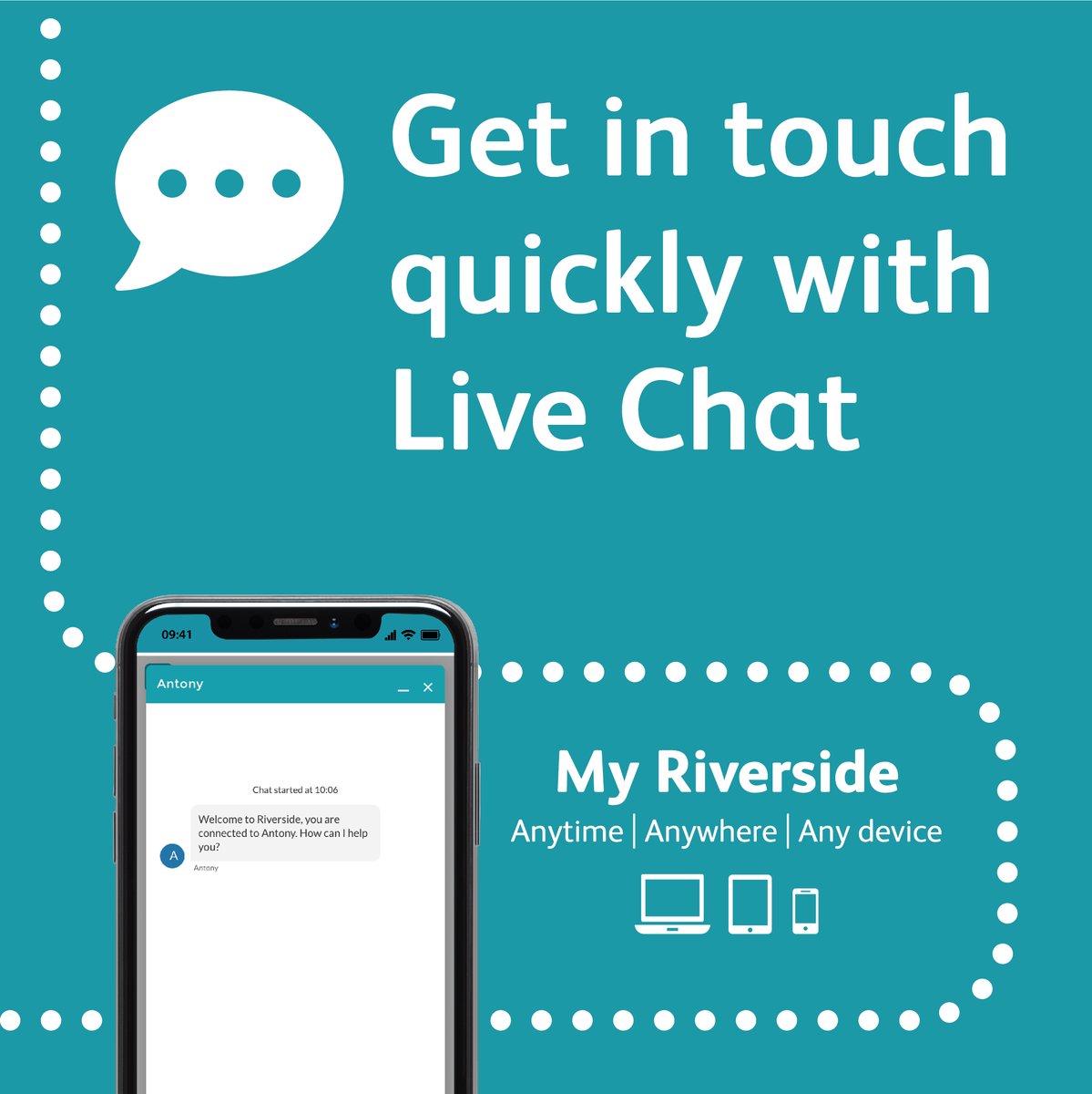 Helping you get sorted in no time, wherever you are. My Riverside…so you can get on with whatever you like. Register today at crowd.in/xXhwb9 and then download the app!