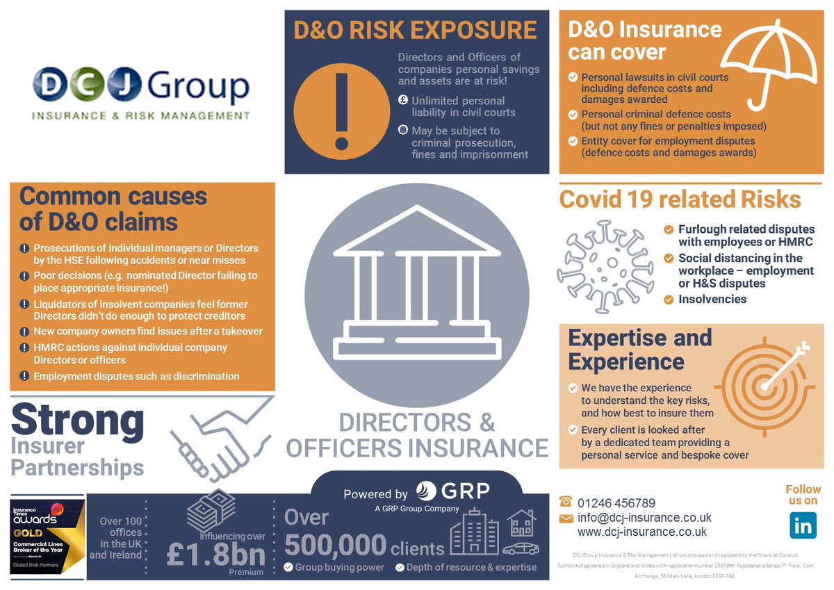 Contact us today for more detail on why Directors &amp; Officers insurance is a must for your business!