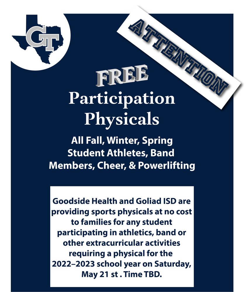 Free Participation Physicals goliadisd.org/article/693521…