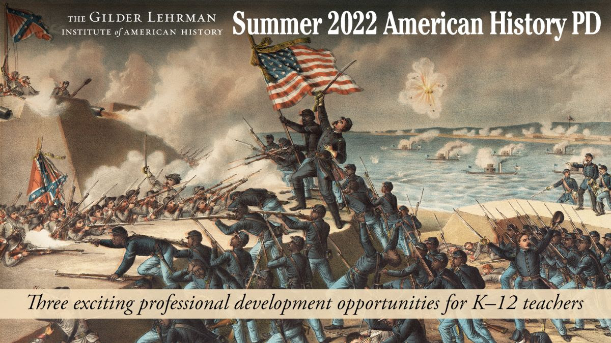 Gilder_Lehrman's tweet photo. We are offering 21 different online seminars from June 20–August 11. Participants will have exclusive access to our new Special Topics in History series. These weekly sessions will take deep dives into special themes in American history. 

➡️ https://t.co/I2SnDKCBDx
#GLI2022 https://t.co/1FU7q2n5i3