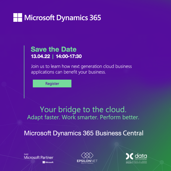epsilonsingular's tweet photo. ✅ Join us on April 13th at 14.00 and learn how next generation cloud business applications can improve your business and help you transform fast, and adapt quickly in a competitive market!
To register please visit: https://t.co/e3cgIWQ3gV
#MSD365 #BusinessCentral #Microsoft https://t.co/5AfHIwS9MA