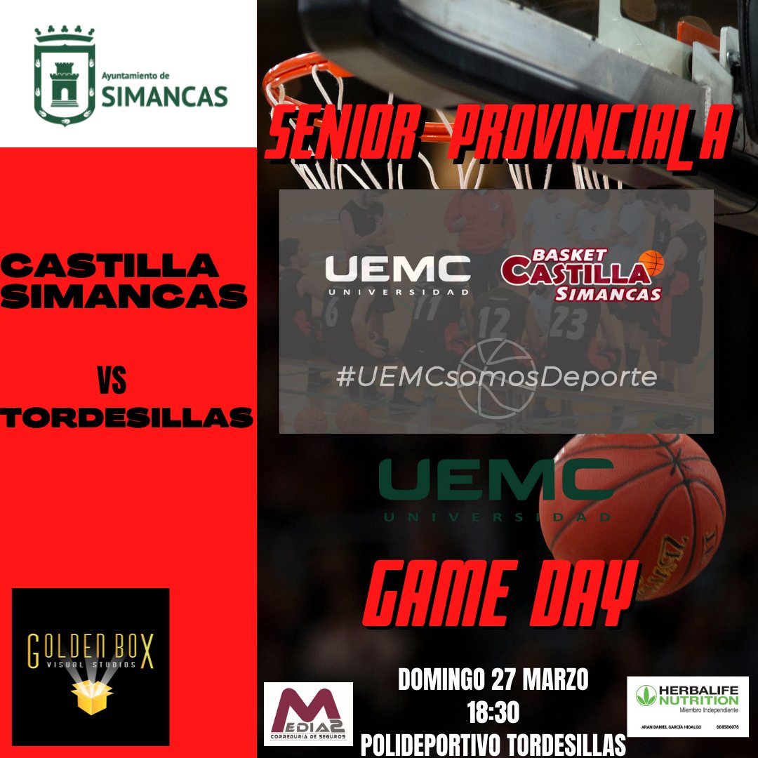 PARTIDO DEL SENIOR PROVINCIAL

🏀DOMINGO 27/18:30
⚔️BASKET TORDESILLAS
🏟️POLIDEPORTIVO MUNICIPAL TORDESILLAS