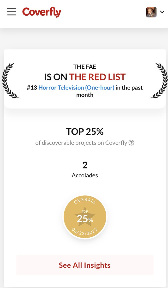 scrnwriterhank's tweet photo. My horror pilot, “The Fae”, made Coverfly’s Red List. #HorrorMovies #indieauthor #screenwriting #wga #unproduced #screenwriterlife https://t.co/nx9Srdt1LF