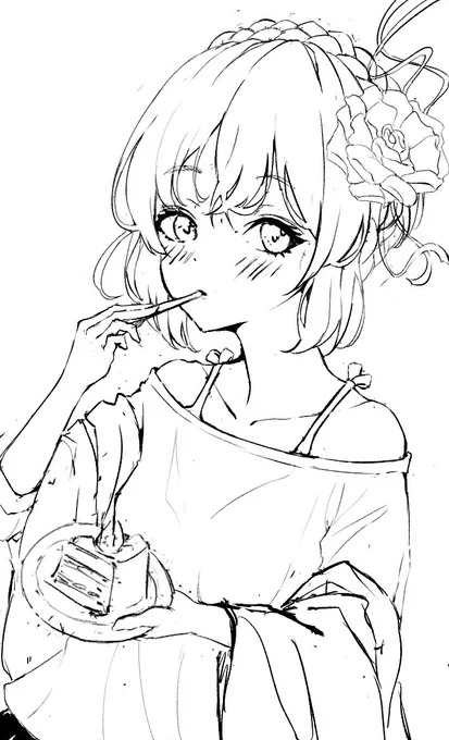 誕生日もこんな時間ですがニットさん誕生日絵を描いています 
