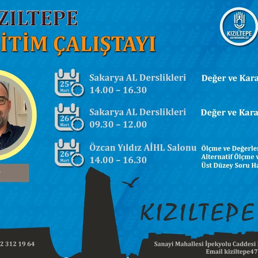 SultanCagri's tweet photo. ÖĞRETMENLERE EĞİTİM 
ÇALIŞTAYI
 İlçemizde eğitim veren öğretmenler için  Alanında uzman akademisyenler tarafından olan Eğitim Çalıştayı yapılacaktır.@KiziltepeKymlk @kiziltepemem47 @belkiziltepe
@mardinilmem @Murat69_Demir https://t.co/EybRRxallP