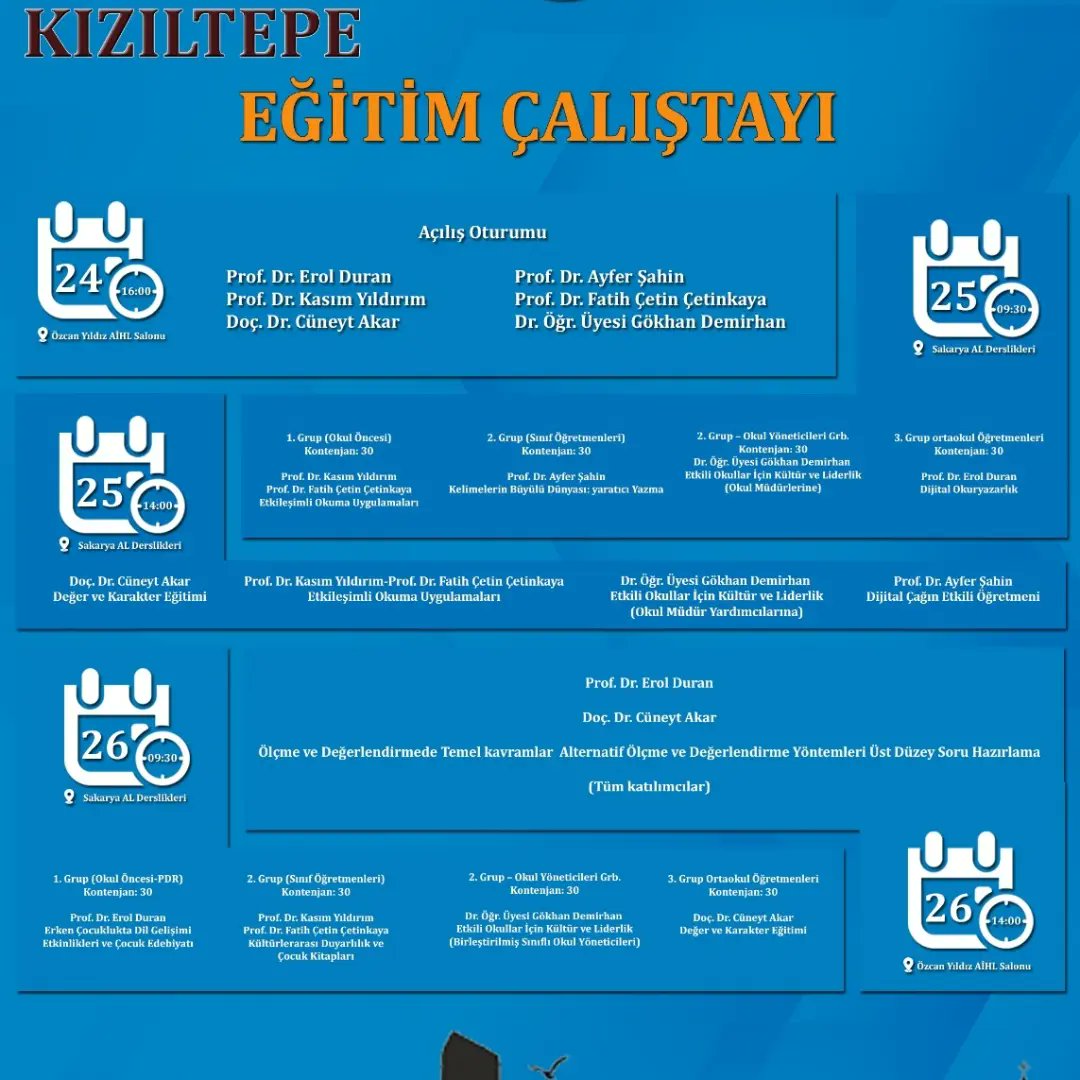 SultanCagri's tweet photo. ÖĞRETMENLERE EĞİTİM 
ÇALIŞTAYI
 İlçemizde eğitim veren öğretmenler için  Alanında uzman akademisyenler tarafından olan Eğitim Çalıştayı yapılacaktır.@KiziltepeKymlk @kiziltepemem47 @belkiziltepe
@mardinilmem @Murat69_Demir https://t.co/EybRRxallP