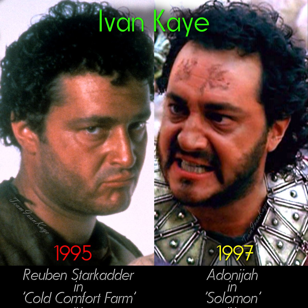 IvanKayeFans's tweet photo. Walking through Ivan Kaye lifetime roles no. 2 to celebrate the start of Ivan's #SplendidNewDecade: Reuben Starkadder in 'Cold Comfort Farm' (1995) & Adonijah in 'Solomon' (1997).π Happy #WaybackWednesday!π
.
#IvanKaye #birthdayaftermath #actingappreciation #lifetimeachievement https://t.co/vPx3kOBWii