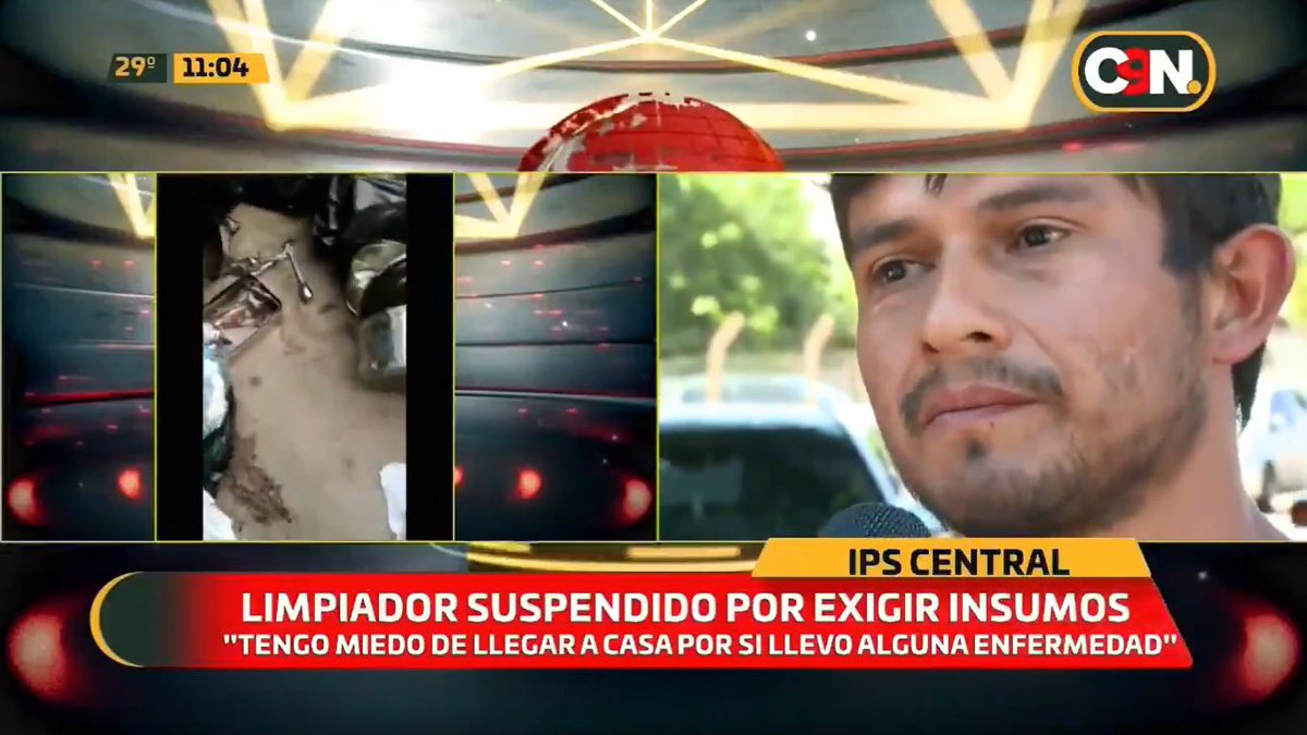 Froilán Benegas, es el mismo que habia denunciado a IPS, funcionario de la empresa de limpieza Poti. Denuncio que trabajaban sin insumos y en condiciones insalubres, la empresa q hizo, lo suspendió