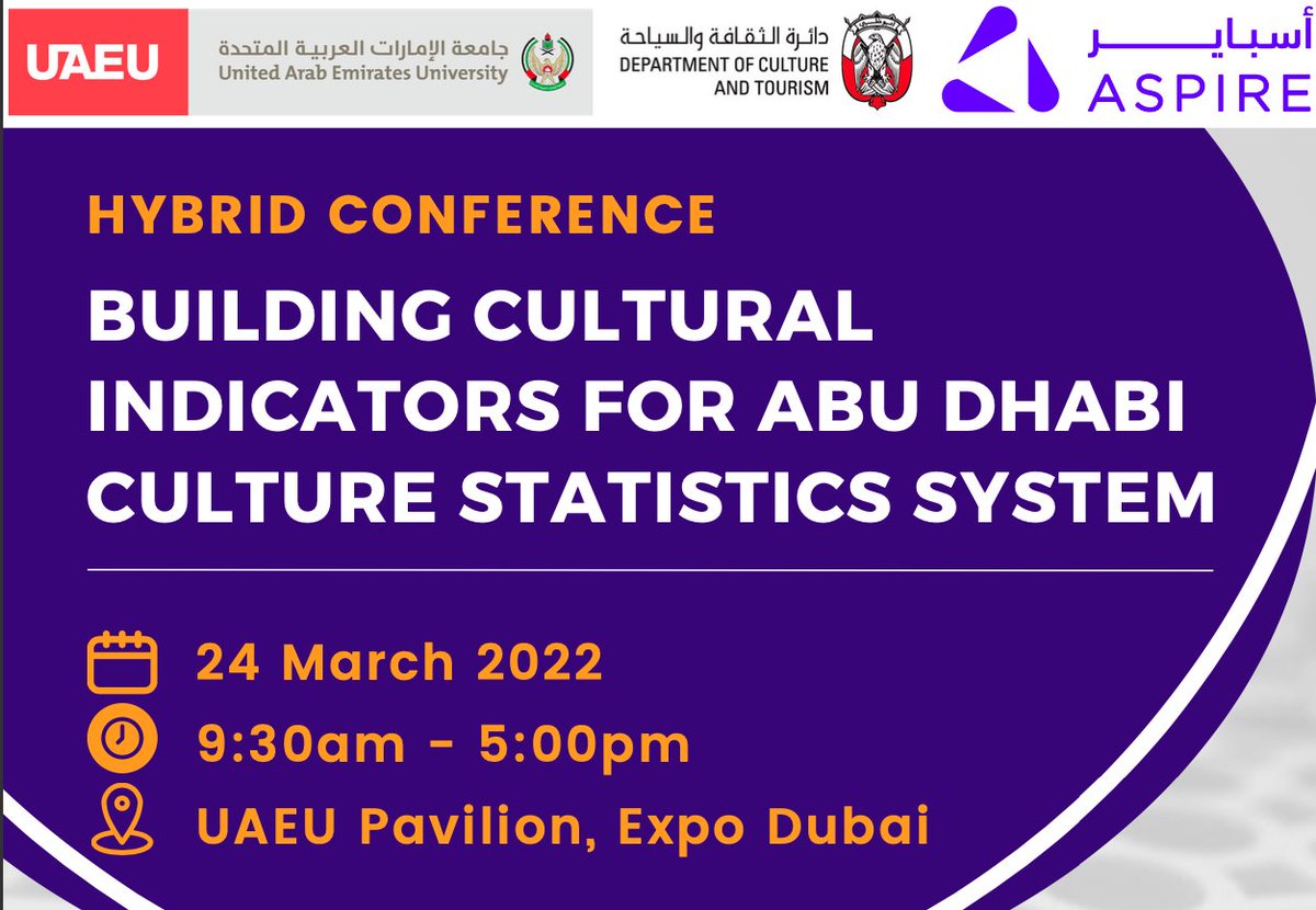 DISCE_EU's tweet photo. #DISCE researcher and Work Package leader @Ale_Crociata from @GSSI_LAQUILA will be speaking at “Building Cultural Indicators for Abu Dhabi Culture Statistics System”.
🔗 Join the hybrid conference tomorrow 24/03 from 9.30am here: https://t.co/dmil2Ev4dJ https://t.co/OOBLG8MamI