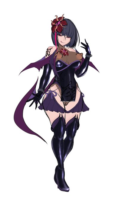 [R-18] 悪堕ち巫女さんラフ #ブーツ #グローブ #むっちり #悪堕ち #ビッチ化 #ラフ #巫女 https://t.co/boZDueY4dT 