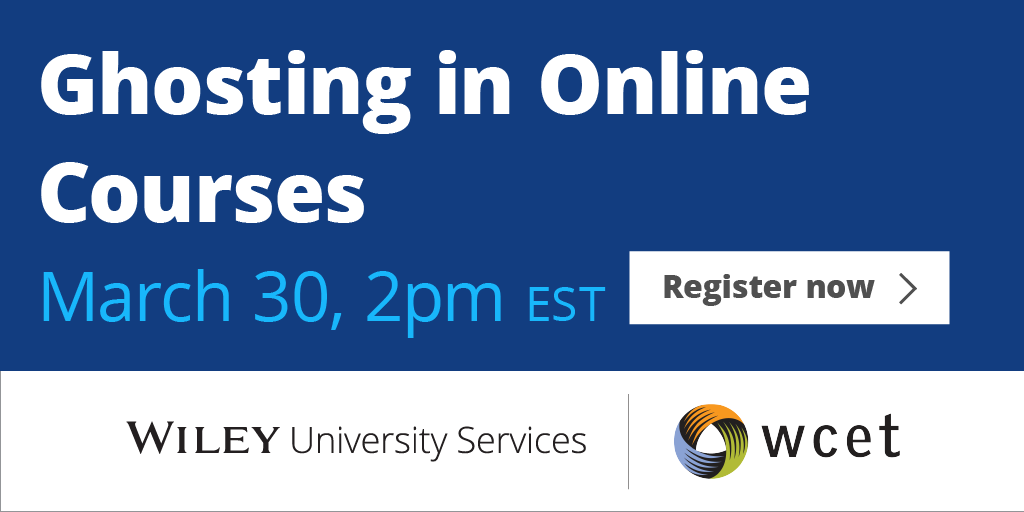 WileyUniServcs's tweet photo. Stop student ghosting and save the academic journey. Register for our #webinar on March 30 with @wcet_info to learn more about our strategies to hone your #StudentEngagement skills in #OnlinePrograms. https://t.co/Ot0EWrwDYn https://t.co/DIfeIrFfPI