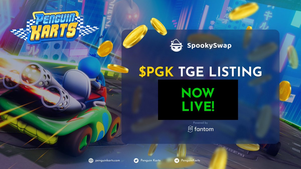 $PGK is now live! 🐧Penguin Karts Community get ready!

👻Buy on SpookySwap:
spookyswap.finance/swap?outputCur…

👻How to buy on SpookySwap:
medium.com/@penguinkarts/…

📈Dextools:
dextools.io/app/fantom/pai…

📈Coinmarketcap: 
coinmarketcap.com/currencies/pen…

📈Coingecko
coingecko.com/en/coins/pengu…