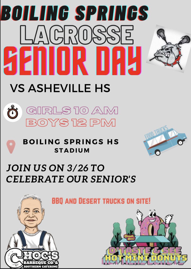bshs_lax's tweet photo. Come out Saturday and enjoy lacrosse, food trucks, and our senior celebration. We will also wear yellow this game in fundraising efforts for pediatric cancer. Money raised will go directly to families in the upstate area. 
Ticket link is attached 
https://t.co/JQXvjIAD7p https://t.co/CQp7BazIPt