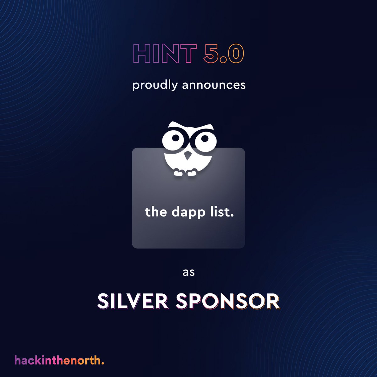 hintIIITA's tweet photo. Hack In The North is delighted to announce @thedapplist as our silver sponsor. 

Explore the world of web3 here:
https://t.co/W6NxLwl1Ci🦉

Join their discord for more information at:-
https://t.co/Lo8ny2GGrg

#web3 #future #tech https://t.co/D0QuAhSqqc