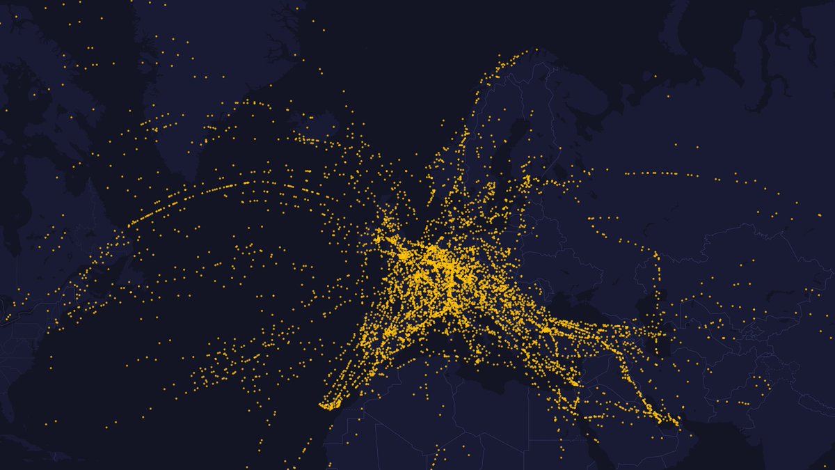 airwaysmagazine's tweet photo. EUROCONTROL's most recent Data Snapshot shows how the rerouting of flights around Ukraine is disrupting traffic flows across a wide area. #data #Eurocontrol #FlightRerouting #UkraineCrisis

https://t.co/4Jka2QMChW https://t.co/Z0TwvTXh2T