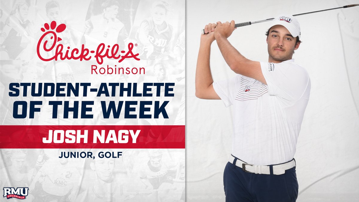 RMU Athletics (@rmuathletics) on Twitter photo Here they are! Your <a href="/CFARobinson/">Chick-fil-A Robinson</a> RMU Student-Athletes of the Week for March 23, 2022!
π₯: Taylor Rhinehart - <a href="/RMUSoftball/">RMU Softball</a>
β³: Josh Nagy - <a href="/RMU_Golf/">RMU Golf</a>
#BobbyMo | π΅βͺπ΄ Here they are! Your <a href="/CFARobinson/">Chick-fil-A Robinson</a> RMU Student-Athletes of the Week for March 23, 2022!
π₯: Taylor Rhinehart - <a href="/RMUSoftball/">RMU Softball</a>
β³: Josh Nagy - <a href="/RMU_Golf/">RMU Golf</a>
#BobbyMo | π΅βͺπ΄