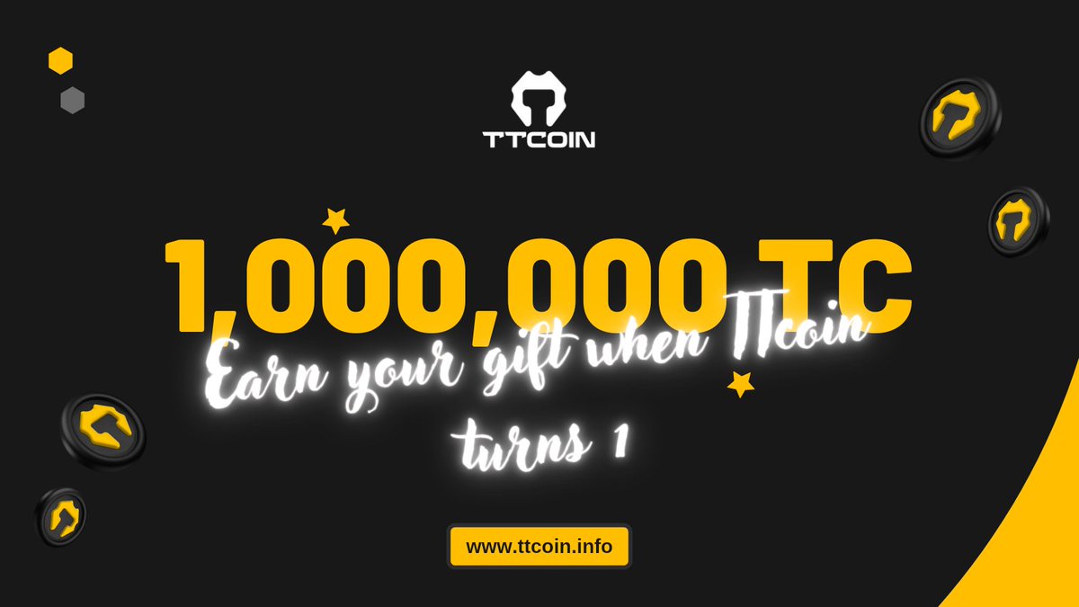 Earn your gift when TTcoin turns 1

⛔ What to do 👉
💠 Write your bep20 TTcoin wallet number in the comment with the hashtag #HappyBirthdayTTcoin.
💠 Retweet + Like

🌟Number of users to win: 100
📅Last participation: March 24 - 00:00 pic.x.com/1KDerV9AZU