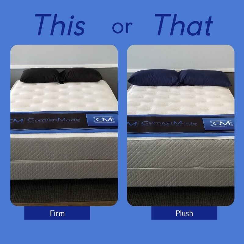 ComfortMade's tweet photo. Do you sleep better on a firm or plush mattress? #ComfyMattress #ThisOrThat https://t.co/ynwRbSVTMh