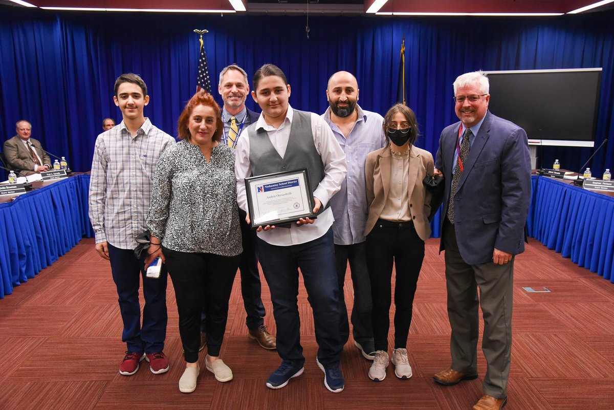 Poquessing's tweet photo. Last night the @Neshaminy_SD board of directors recognized two students from NHS &amp; Poquessing who recently demonstrated some of the best qualities of our community-thank you for the quick actions that saved the lives of your peers. https://t.co/lrHQl5wnDt