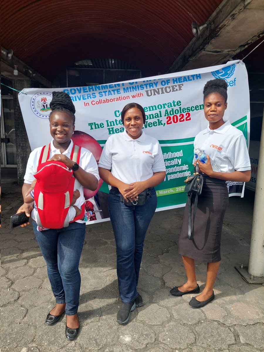 CWHAD1's tweet photo. We participated in the #IAHW2022 activities organised by the  Rivers State Government  of Nigeria. 

#internationaladolescenthealthweek
#limelightng
#partnersforchange for #wcah https://t.co/hiPC5dTI72