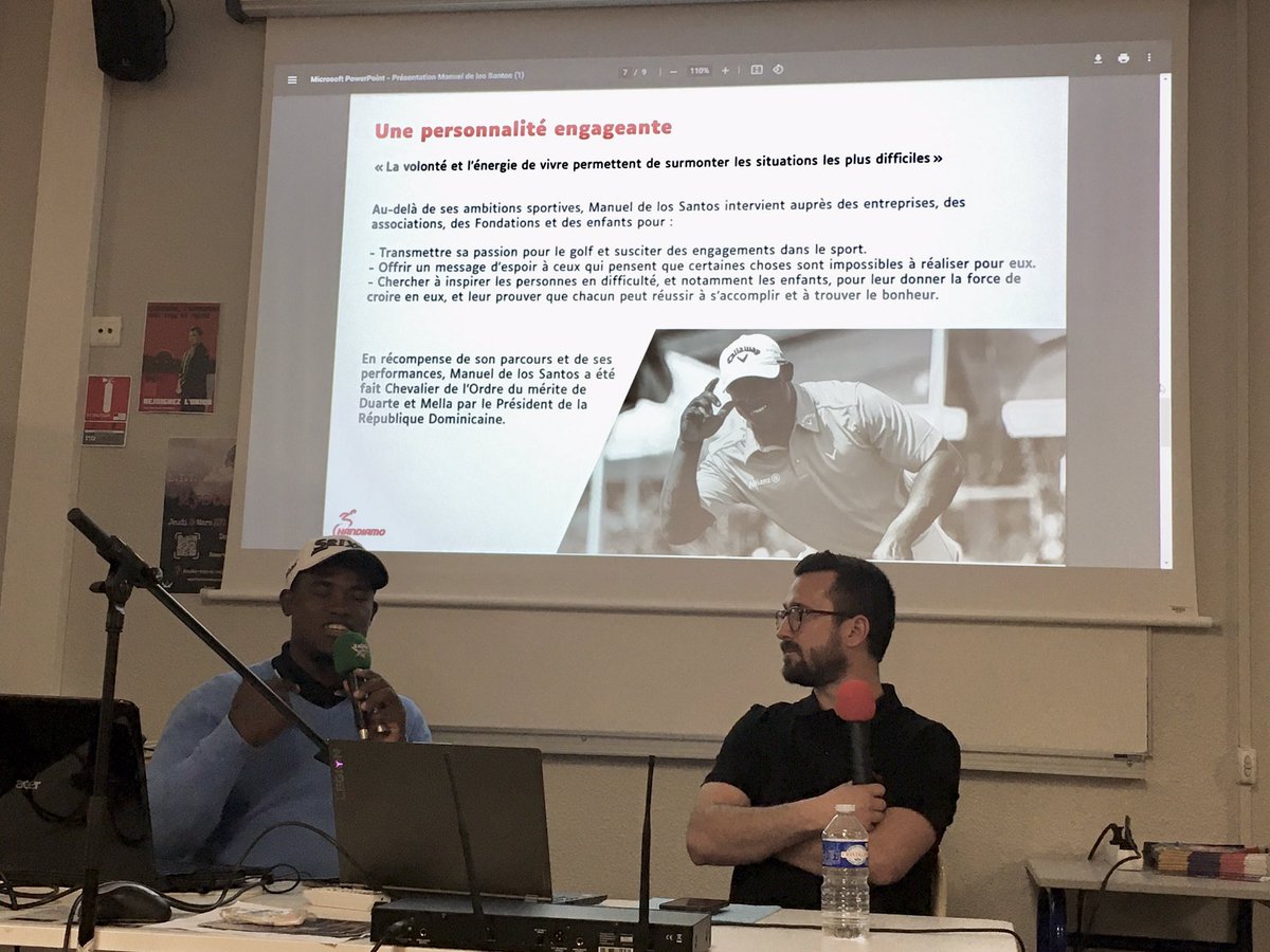 Emi_Zeh's tweet photo. Rencontre #Handivalid sous le signe de la #force entre les étudiants et le champion #handigolf Manuel de Los Santos, personnalité engageante et inspirante @IUTdeLens #FormateurDeTalents https://t.co/fUy57Cm4DF