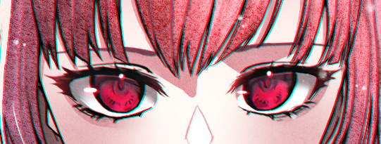 mori calliope 1girl solo pink hair bangs looking at viewer red eyes close-up  illustration images