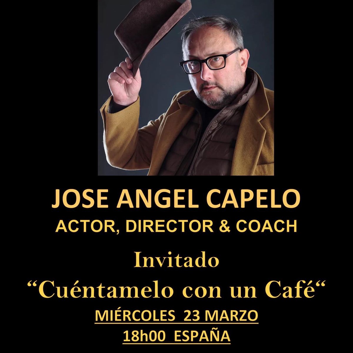 YassmineOthman's tweet photo. .
Hoy a las 6:00 pm España en el canal de YouTube "Cuéntamelo con un Café" con la entrevistadora @YassmineOthman e invitado el actor JOSÉ ÁNGEL CAPELO @joseangelcapelo ... ¡no te lo pierdas!
#cuentameloconuncafe
#entrevistatalento
#talentosinternacionales
#tellmeovercoffee https://t.co/7zjDSVgSeD
