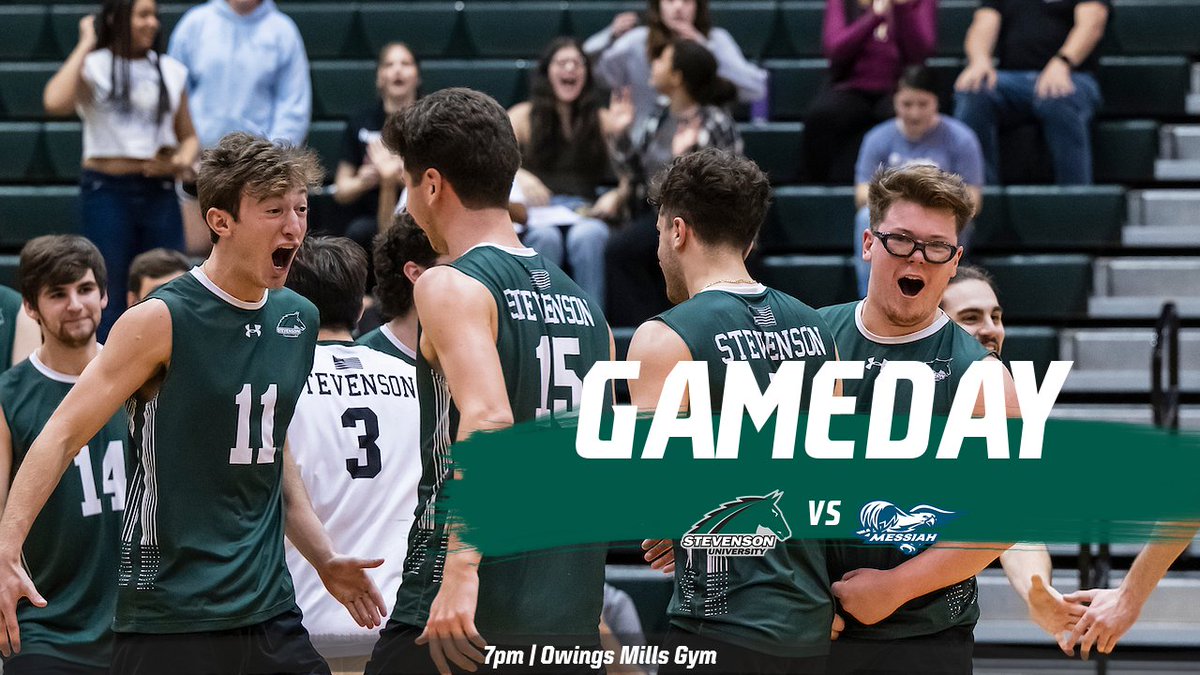 No. 9 Stevenson men's volleyball (<a href="/SUMVB/">SU Men's Volleyball</a>) takes on Messiah in MAC play tonight!

⌚️: 7pm
🏟 : Owings Mills Gym
📊. : bit.ly/3IMbAIF
📺: bit.ly/3J4KIEg

#D3vb #MACvb #StangNation