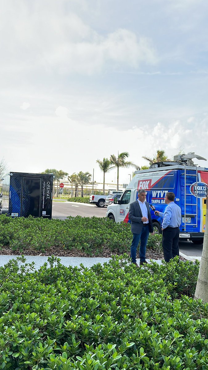 TheKatLewis's tweet image. We are unveiling our new #OPSWATCyberTrailer today at our new @OPSWAT HQ at SkyCenter One at @FlyTPA ✈️ ! Thanks, @FOX13News  for the coverage and live interview with CEO and Founder, @bennyczarny !