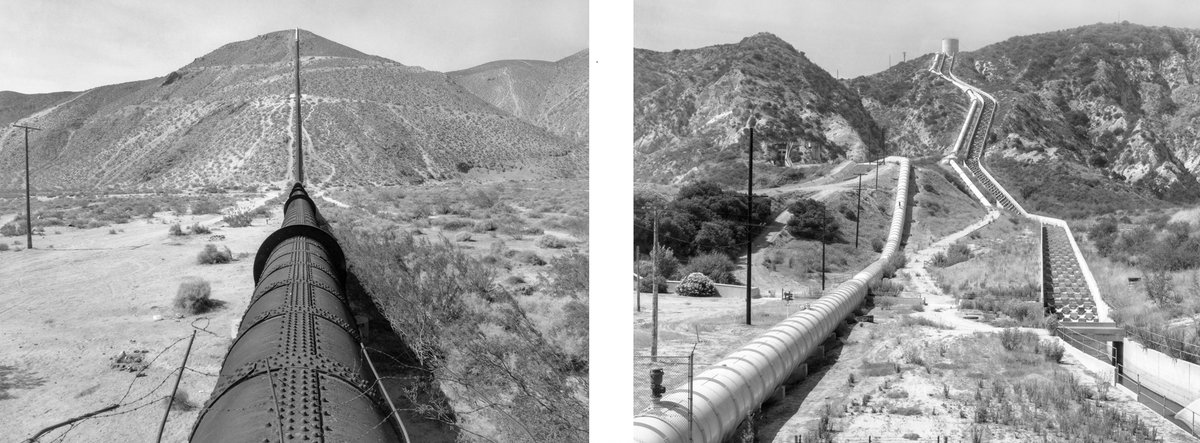 ExtractionArt's tweet photo. Robert Dawson, Owens Valley Water Leaving Owens Valley and Entering Los Angeles, CA (diptych), from the “Water in the West” Project #ExtractionArt https://t.co/br2oxo9lf8