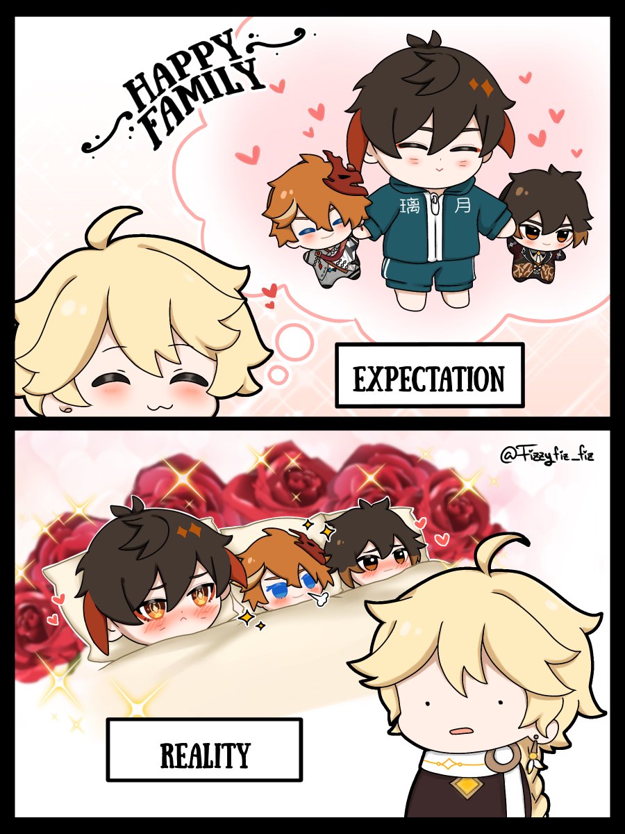 【Implied NSFW?】
When the way your nuis interacts is different from what you expected 

#Tartali #タル鍾 #Childe #Tartaglia #Zhongli #Aether 