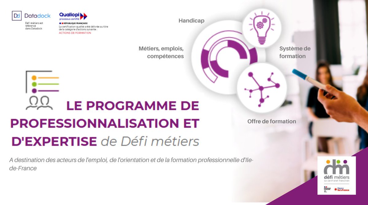 defimetiers's tweet photo. Défi métiers propose un programme de #professionnalisation et d'expertise (#PPE) afin de répondre  à vos besoins professionnels de compréhension et de pratique dans le domaine de l’#EFOP
Découvrez 📌 https://t.co/Pl1gwlvs2g https://t.co/LIaaiPl0Tt
