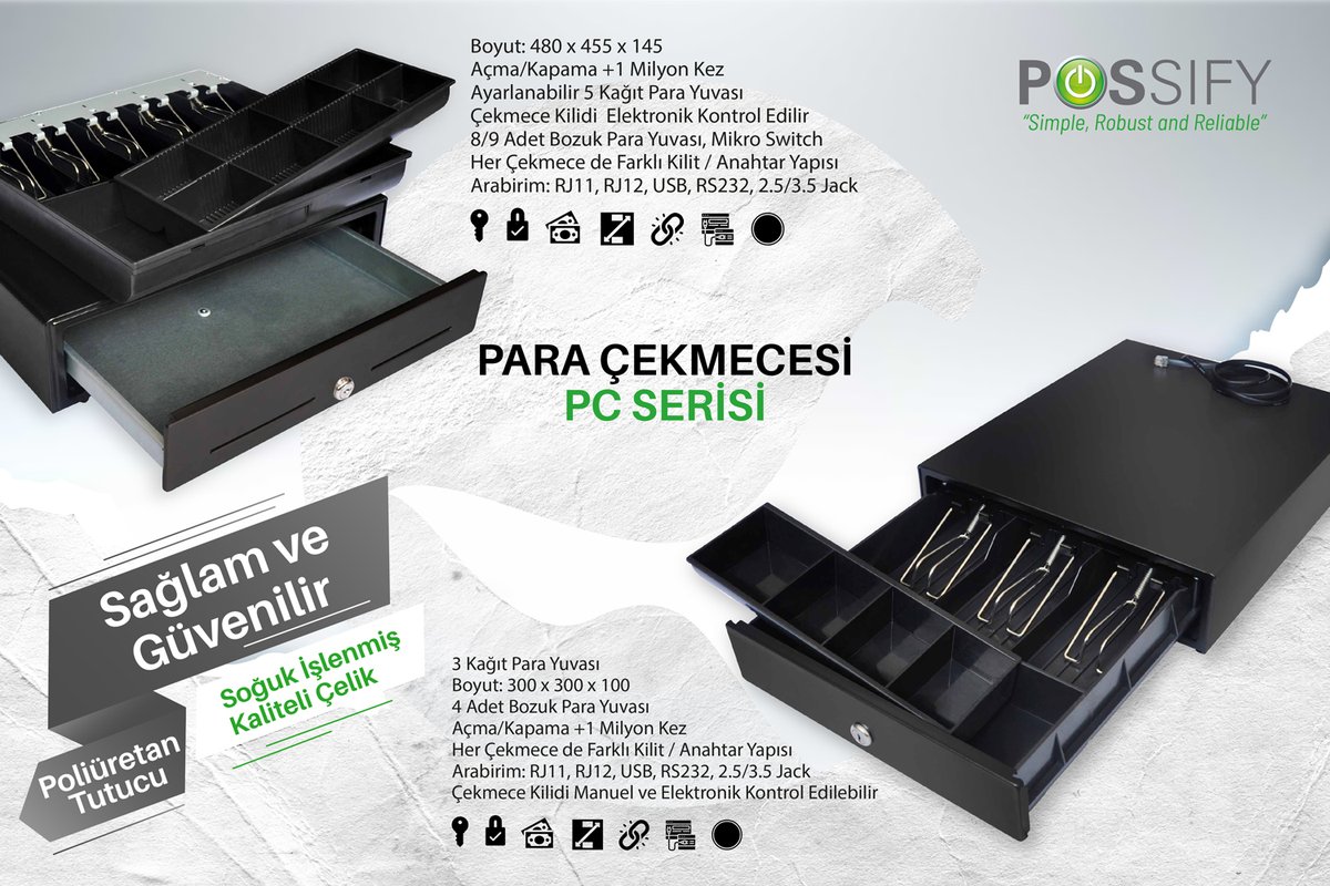 Possify Metal Para Çekmecesi PC Serisi ile Her Daim Yanınızda.
possify.com.tr/urun-kategori/…

#para #cekmecesi #metal #kasa #possify #uzun #ömürlü #3gözlü #5gözlü #bozuk #para #bölmesi