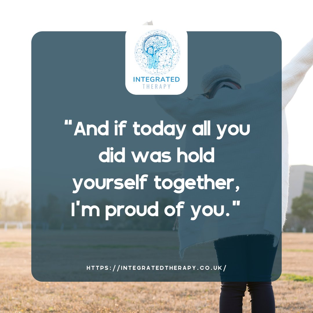 IT_therapyuk's tweet photo. “And if today all you did was hold yourself together, I’m proud of you.”

 #happiness #self-love #integratedtherapy #mentalhealthawareness #mentalhealth https://t.co/z0IKZZ01tG