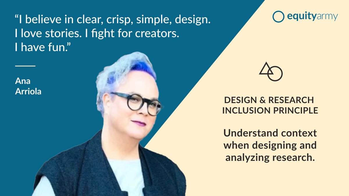 EquityArmy's tweet photo. For Women’s History Month, Equity Army would like to spotlight Ana Arriola (they/them, she/her)—an accomplished designer who believes that every experience should be: Human. Simple. Authentic. They are a #Latinx #Woman of #Trans and #NonBinary experience. #BreakTheBias @arriola https://t.co/kF5rJlTRez