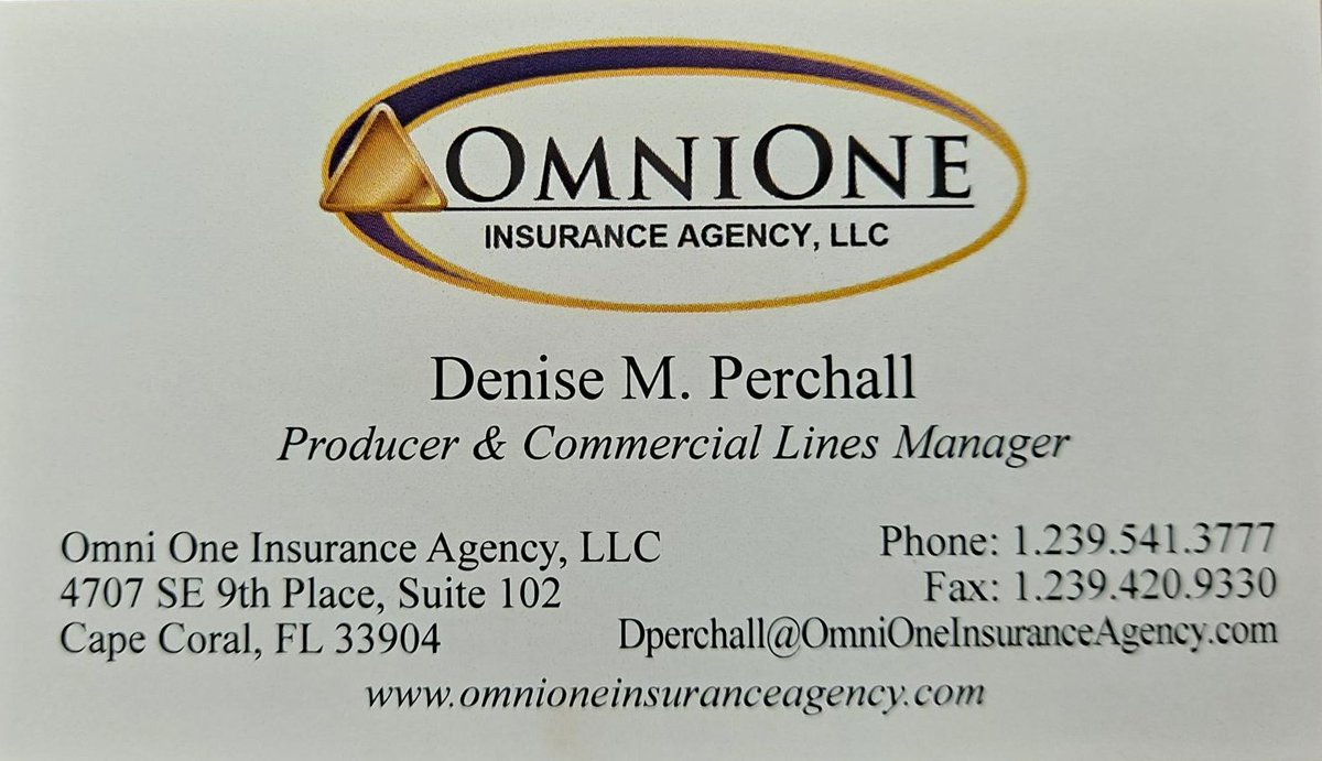 DenisePerchall's tweet photo. Our Agency is having it's most successful month in assisting Florida Residents/Business Owners w/their insurance needs. Omni One Insurance Agency &amp; @DenisePerchall  have the solutions &amp; is at your service for all your insurance needs!
#BuyFromDenisePerchall 239.980.1065 https://t.co/w8Dde6F0uF