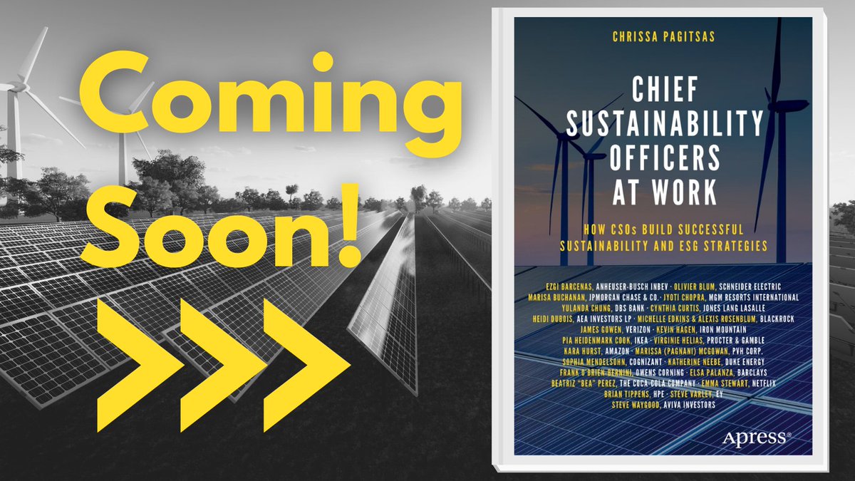 Apress's tweet photo. We're excited! Over 20 in-depth interviews with chief #sustainability officers (CSOs)--Amazon, Coca-Cola, Procter &amp; Gamble, IKEA, Netflix--reveal how they deliver positive environmental and social impact through their companies’ core products &amp; services. https://t.co/2t1obHxzcU https://t.co/dyyxwU826v