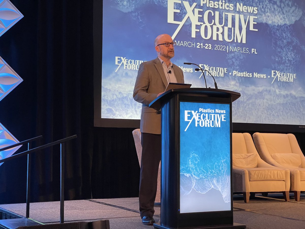 donloepp's tweet photo. Resin supply, demand and pricing has been an important part of the Executive Forum since our first one in Chicago in 1998. Frank Esposito’s opportunity to shine! He’s been to every #pnexecforum including this year’s in Naples, Fla. @fesposito22 https://t.co/ULtdHPiAxJ