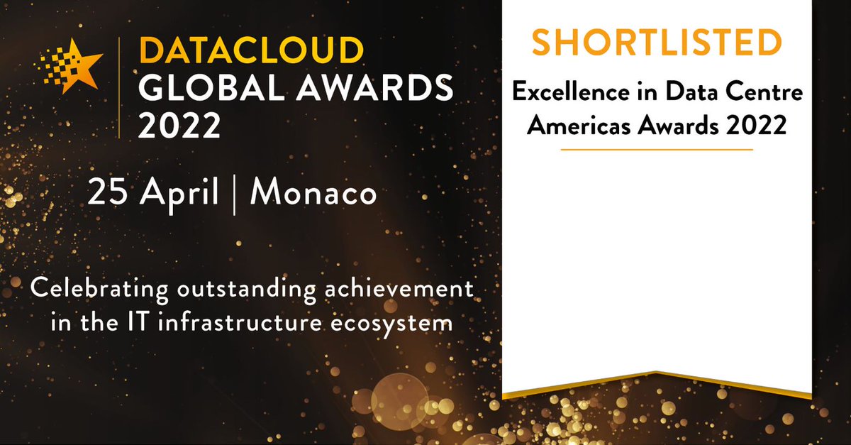 On this international #DataCenterDay, we're honored to have been shortlisted for the @BroadGroup_Intl #DatacloudGlobalCongress Excellence in Data Centre Americas Award!  🏆