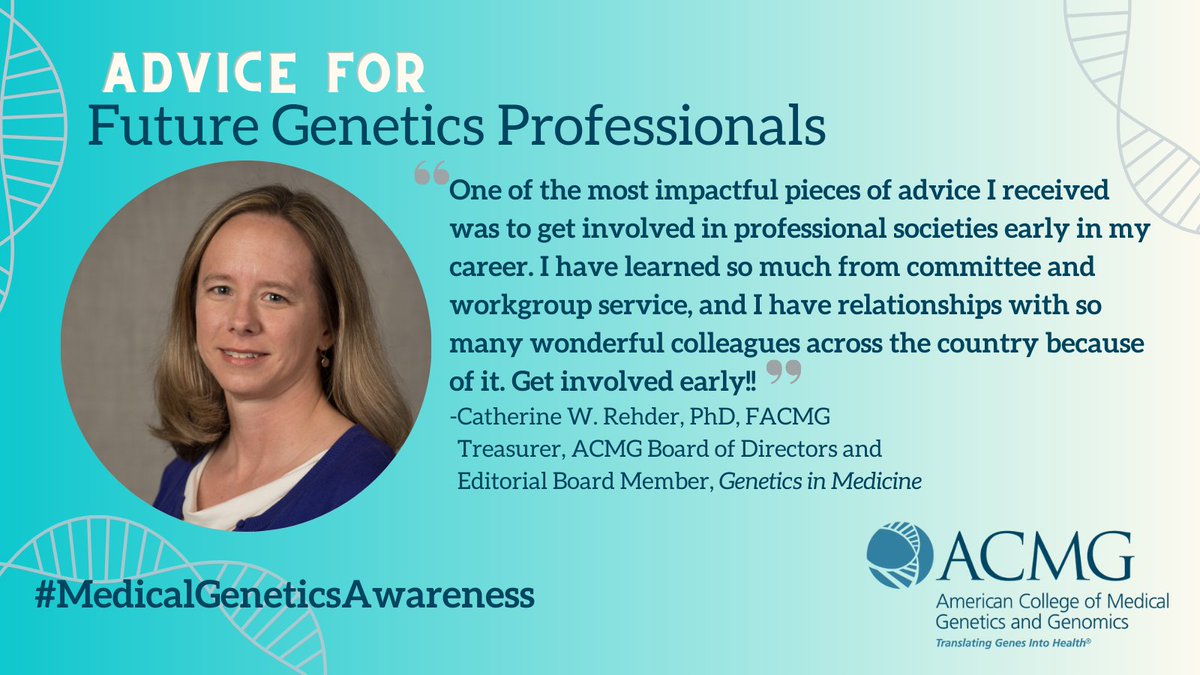 ACMG (@theacmg) on Twitter photo Students & trainees: Get involved now in #medicalgenetics professional societies & volunteer for committees and workgroups. That's the advice from ACMG Board Member Catherine Rehder, PhD, FACMG. #MedicalGeneticsAwareness #FutureGeneticsProfessional <a href="/AMSANational/">American Medical Student Association (AMSA)</a> <a href="/NationalSOMA/">National SOMA</a> Students & trainees: Get involved now in #medicalgenetics professional societies & volunteer for committees and workgroups. That's the advice from ACMG Board Member Catherine Rehder, PhD, FACMG. #MedicalGeneticsAwareness #FutureGeneticsProfessional <a href="/AMSANational/">American Medical Student Association (AMSA)</a> <a href="/NationalSOMA/">National SOMA</a>