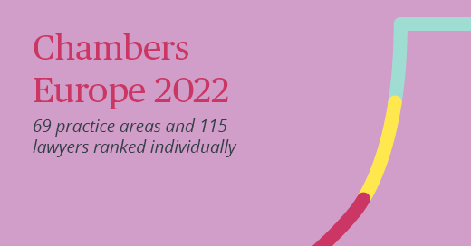 The Chambers &amp; Partners Europe 2022 rankings have been announced! We've been recognised in 69 practice areas across our European offices and with 115 lawyers ranked individually. Congratulations to everyone and thank you to all our clients for their support!