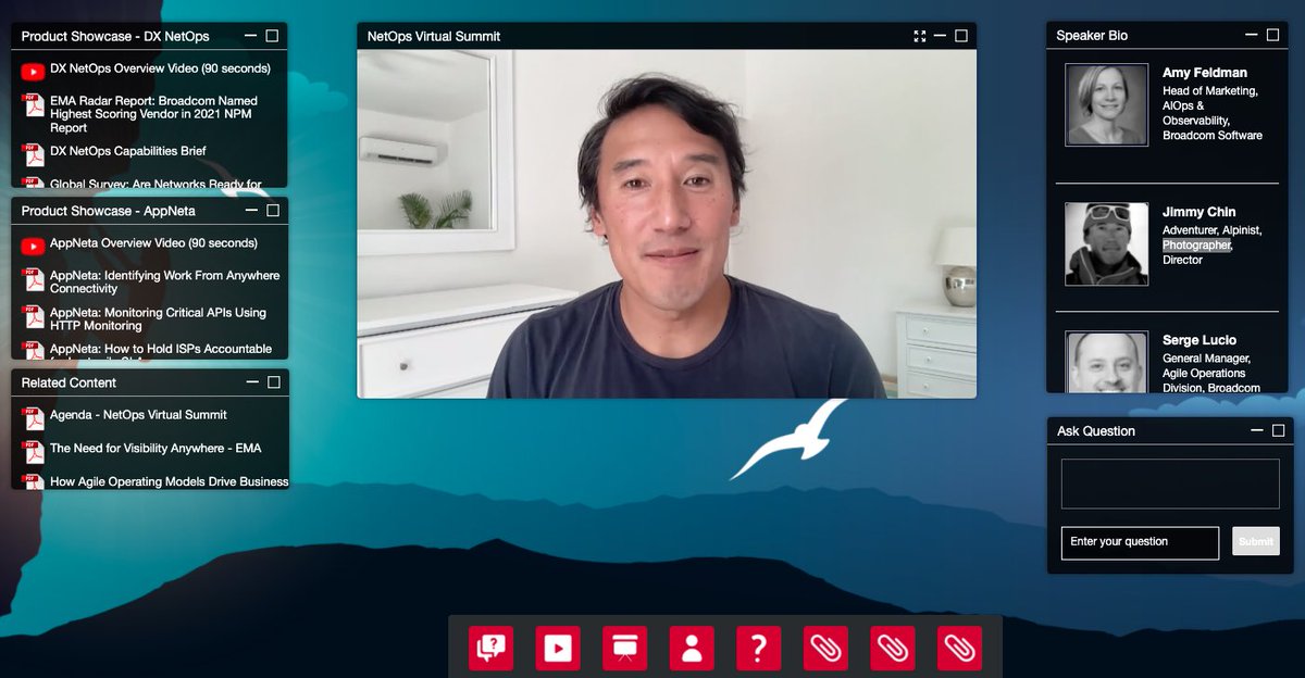 BroadcomAIOps's tweet photo. #NetOpsSummit starting now ! Watch @jimkchin live now and learn how you can plot an expedition to your next business advantage ! @BroadcomSW #observability Register and join us here : https://t.co/q6cQv5cBYJ https://t.co/Qe8VQ2jD2G