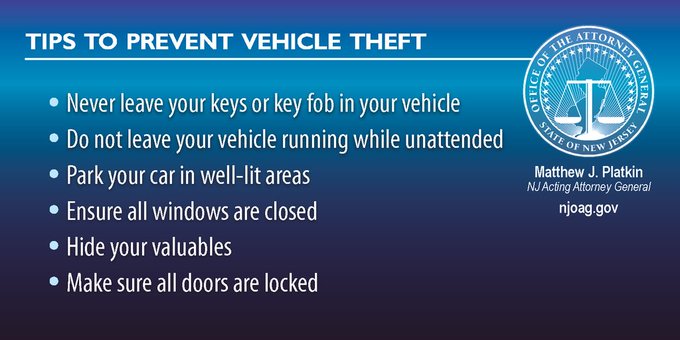 Acting AG Matthew J Platkin On Twitter Car Thieves Look For 