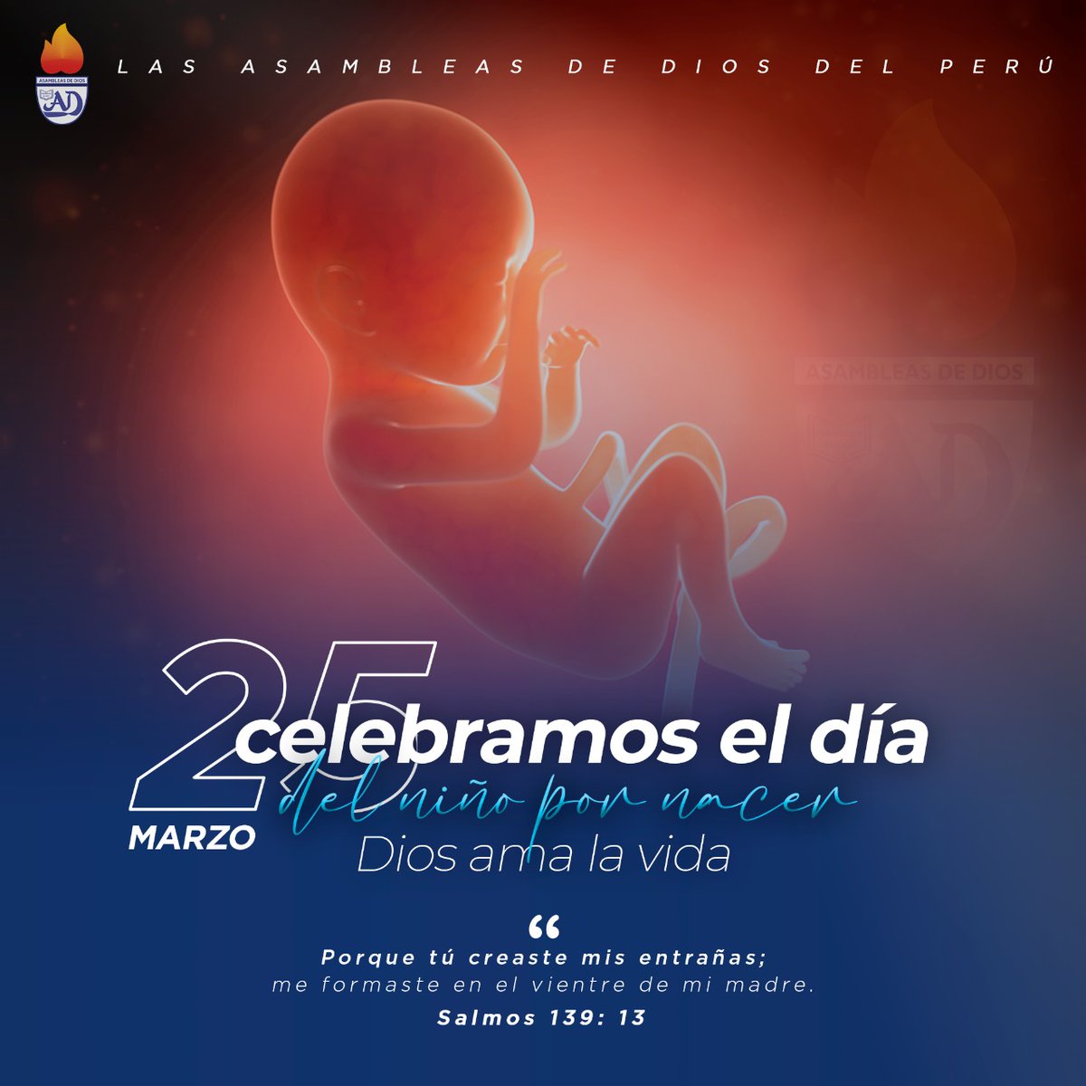 LADP2021's tweet photo. Las Asambleas de Dios de Perú celebramos la vida, este #25M. El valor de una vida no se determina por las circunstancias u obstáculos sino que se forja en esas dificultades y trae consigo esperanza, valentía, superación y con todo ello, AMOR. #SomosLADP #DíaDelNiñoPorNacer https://t.co/kl01JK13v7