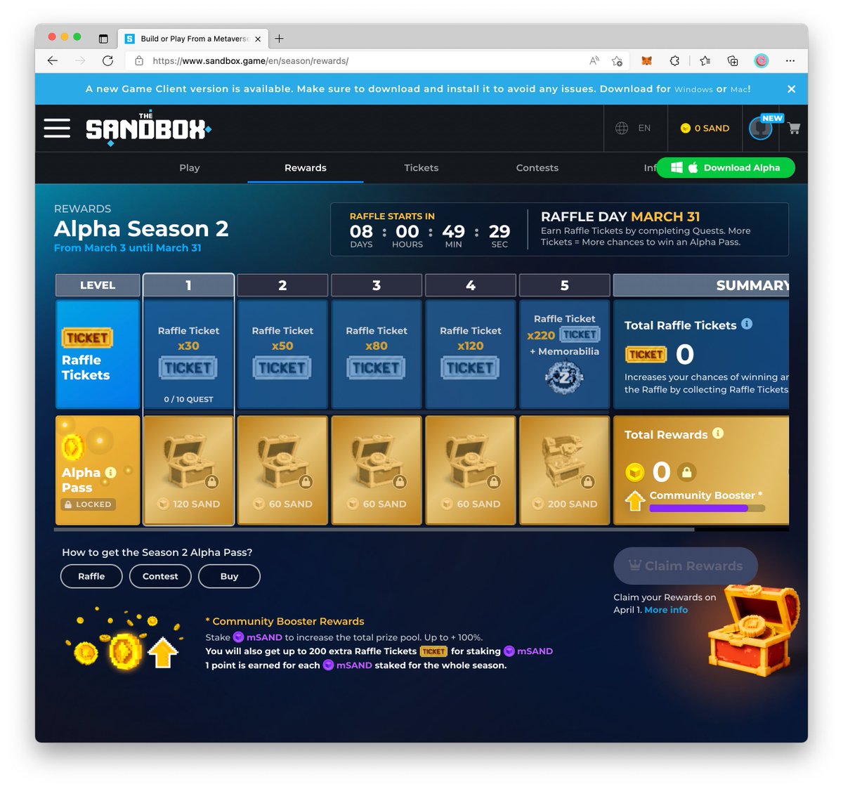 jajagorn's tweet photo. @TheSandboxGame I just participated in the daily #SandboxAlphaS2Contest for a chance to earn up to 1,000 $SAND! Starting March 22 - Ticket Day. Check out my screenshot below!
👇 #SandboxAlphaS2 https://t.co/E0DnAqnCj0