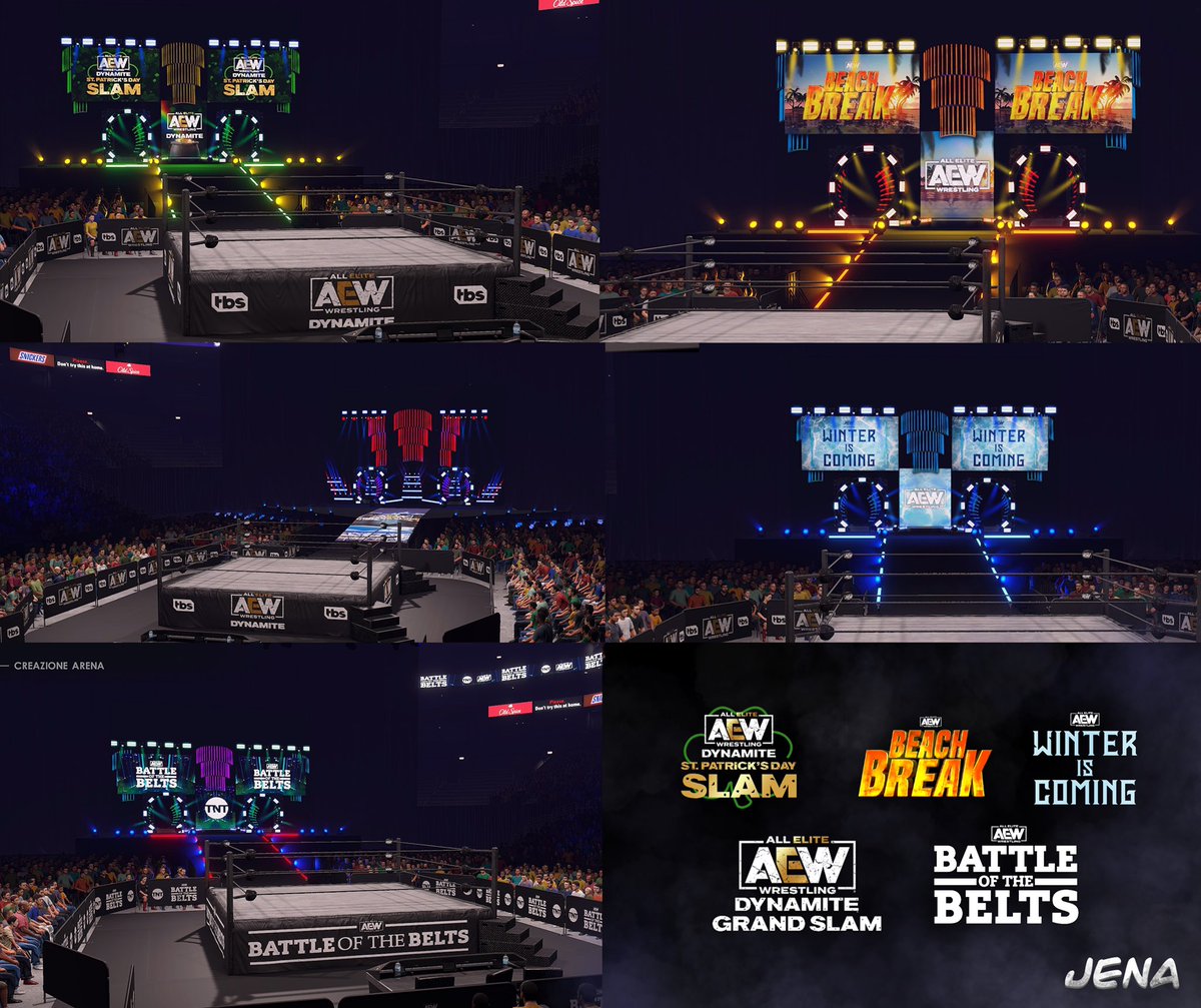 As promised #AEW arenas pack 2 is available on #WWE2K22 ! Search tag: JENA 
Have fun guys !