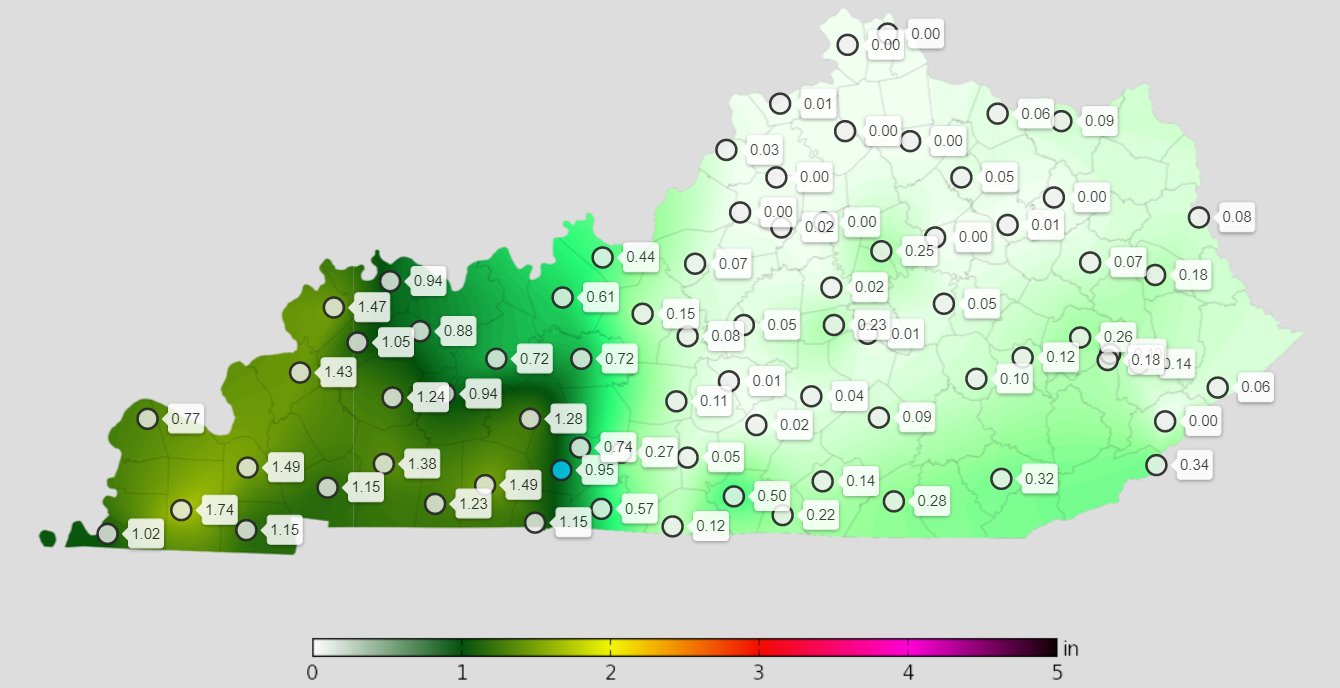 NWS Louisville on Twitter "Last 24 hours' worth of rainfall per the