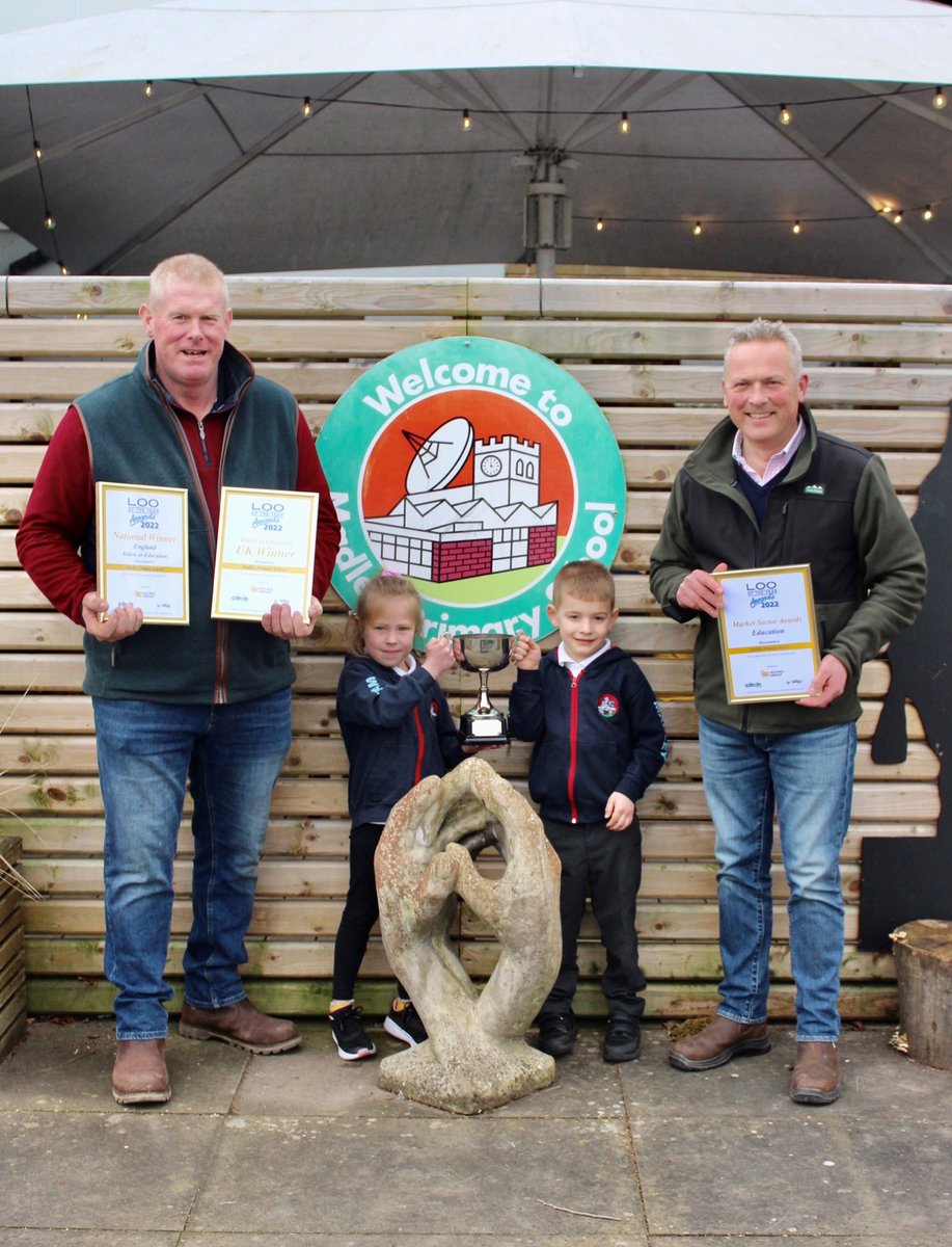 LoooftheYear's tweet photo. Congratulations #MadleyPrimarySchool for winning the Toilets in Education Trophy at our Event, sponsored by #Accrol & Associate Sponsors #Pwave & #Citronhigeine. The Trophy was collected by the Ex-Chairman of Governors, then presented to the Head by Jules Hudson & Charles Wall. https://t.co/WwXDhtQdfS